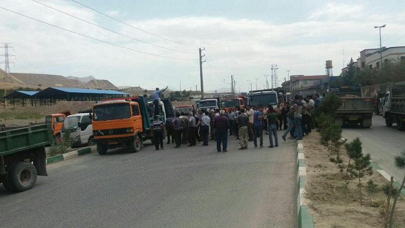 استمرار وتوسيع غير مسبوق لإضراب سائقي الشاحنات الى 248 مدينة إيرانية لليوم السابع