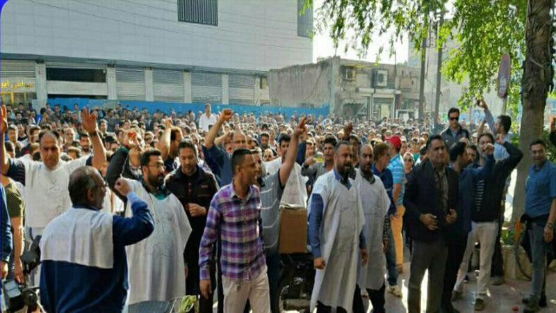 إضراب واحتجاج عمال المجموعة الوطنية للصلب في الأهواز وعمال هفت تبه