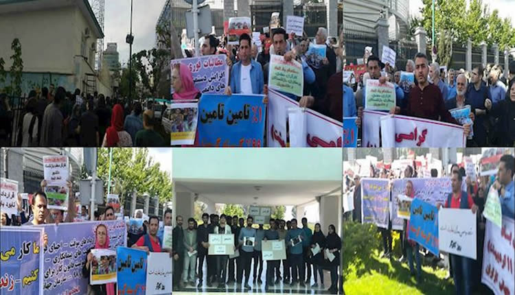 تظاهرات واحتجاجات المعلمين في 18 محافظة ضد أعمال النهب والقمع لنظام الملالي