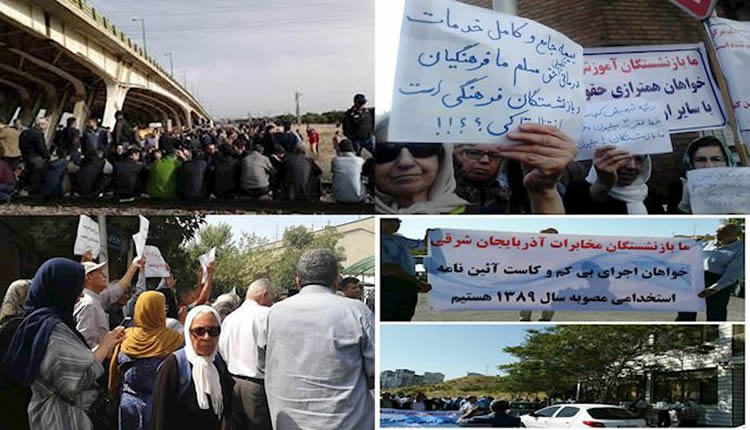 5 حركات احتجاجية في أراك وأذربيجان الشرقية و طهران
