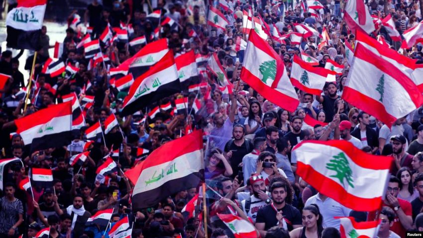 المقاومة الايرانية رحبت بالانتفاضتين العراقية واللبنانية كمصداقية مواقفها