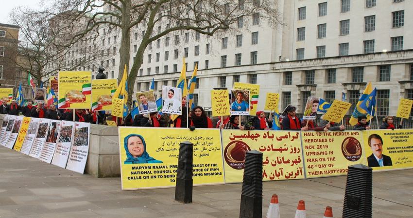 لندن-إحياء ذكرى أربعينية استشهاد 1500 محتج خلال انتفاضة نوفمبر في إيران