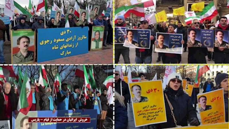 هتافات الإيرانيين في مختلف دول العالم دعماً لانتفاضة إيران