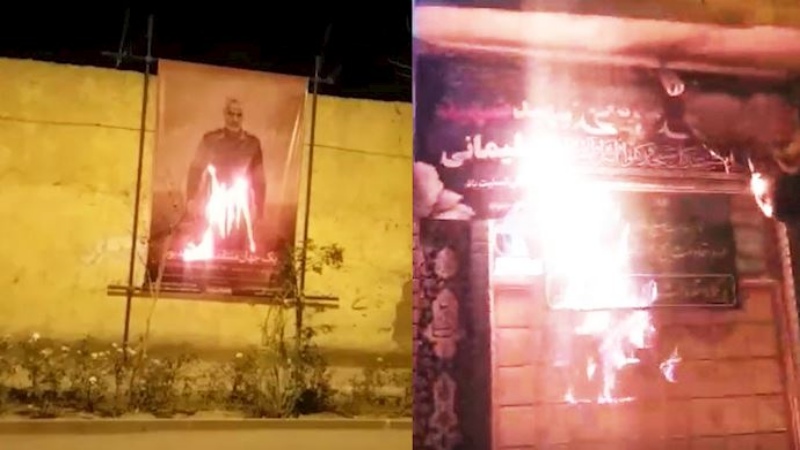 إيران.. إشعال النار في صور لخامنئي وقاسم سليماني في طهران و9 مدن أخرى