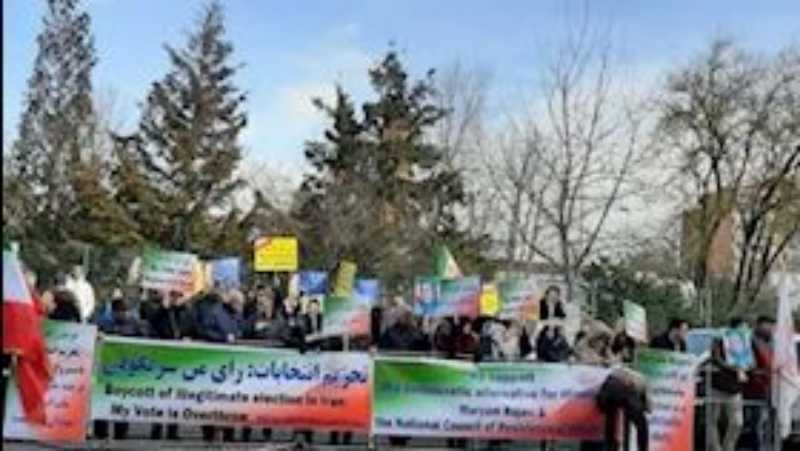مظاهرات الإيرانيين في لندن وفرانكفورت وباريس وواشنطن ولاهاي ولوس أنجلس ضد النظام الإيراني
