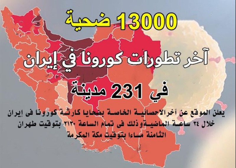 أحدث إحصائيات فيما يخص عدد الوفيات کورونا في إيران
