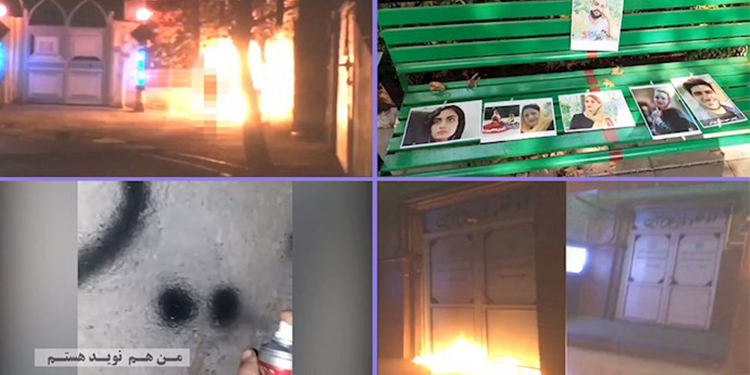 إيران-إضرام النار في مراكز قمع النظام وتخليد الشهيد الثائر نويد أفكاري