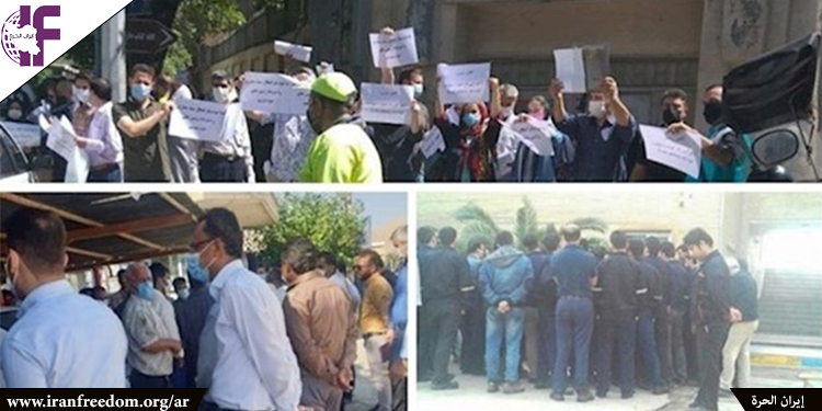 احتجاج عمال خط أنابيب ماهشهر