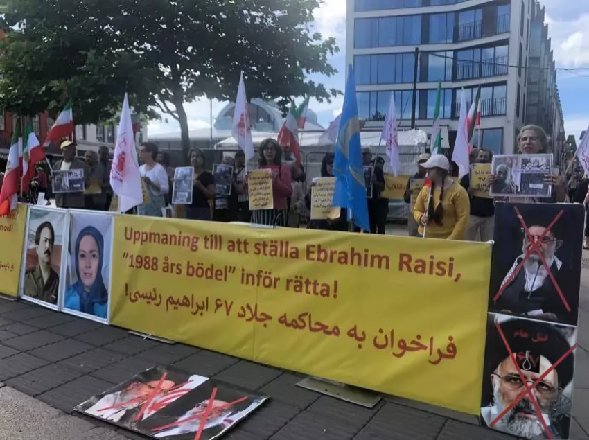 الإيرانيون في جميع أنحاء أوروبا يطالبون بعدم منح تأشيرة لرئيسي، ویطلبون دعم المقاومة