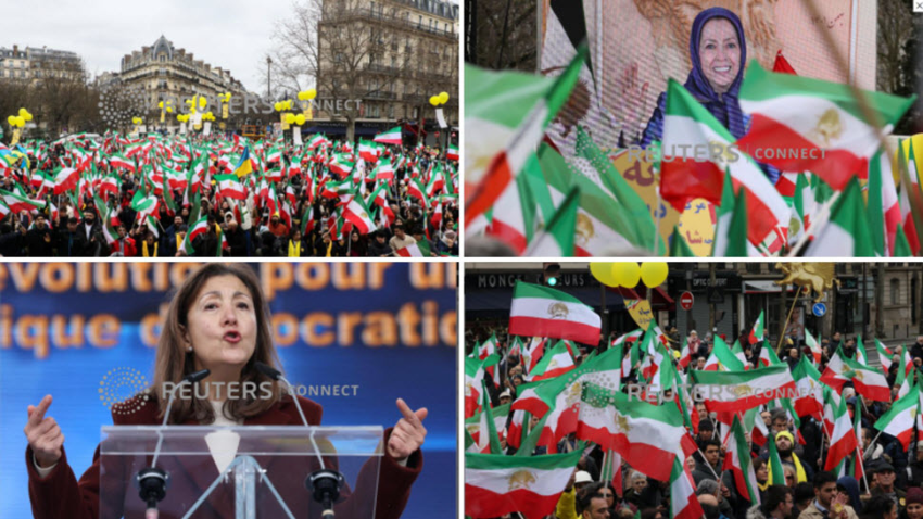 رويترز - مظاهرات لأعضاء الجالية الإيرانية وأنصار المجلس الوطني الإيراني في باريس