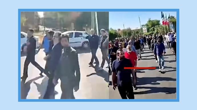 احتجاجات العمال في الأهواز وبقية المدن الإيرانية: مواجهة مستمرة مع النظام الإيراني شهدت مدينة الأهواز يوم الأثنین ۲۹ سبتمبر موجة احتجاج واسعة شارك فيها أكثر من ألف عامل من عمال "المجموعة الوطنية لصناعة الفولاذ" في مواجهة مباشرة مع إدارة الشركة ومسؤولين محليين