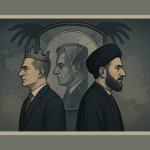 • شعوبنا بين شعارات الأنظمة الإستعمارية والأنظمة الوكيلة نظام الشاه ونظام الملالي.. نظامان وكيلان تابعا مصالح القوى الإستعمارية بإخلاص ولم تسمهما هذه القوى بسوء حتى كان للشعب القول الفصل وسيكون..