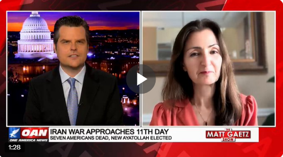 حُميرا حسامي لشبكة OAN: تنصيب مجتبى خامنئي توريث للدكتاتورية والشعب الإيراني يقترب من الديمقراطية في مقابلة تلفزيونية مع شبكة وان أمريكا نيوز (OAN)، أكدت القيادية في الجالية الإيرانية الأمريكية، حُميرا حسامي