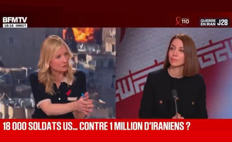 ماهان تاراج لـ بي إف إم تي في: وحدات المقاومة تقود النضال الميداني، ومستقبل إيران يقرره شعبها لا العواصم الغربية استضافت القناة الإخبارية الفرنسية بي إف إم تي في (BFMTV) السيدة