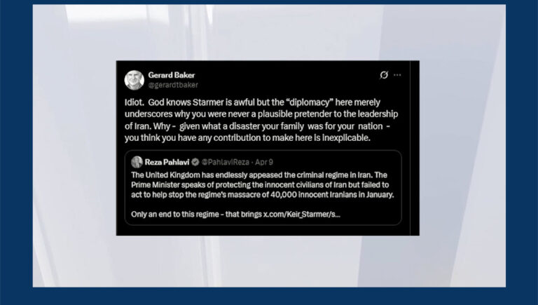 رئيس تحرير وول ستريت جورنال يوبخ ابن الشاه: عائلتك جلبت الكارثة، وأنت لست مؤهلاً لقيادة إيران (رضا بهلوي)، واصفاً إياه بـ الأحمق. وجاء هذا التوبيخ العلني الصارم إثر اعتراض الأخير على ترحيب رئيس الوزراء البريطاني