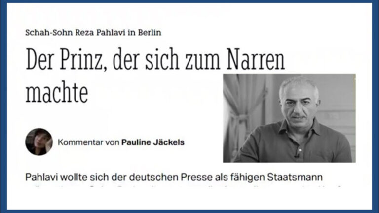 الصحافة الألمانية تسخر من ابن الشاه: أميرٌ جعل من نفسه أضحوكة سلطت كبرى الصحف الألمانية الضوء على الزيارة الفاشلة التي قام بها رضا بهلوي، ابن الشاه المخلوع، إلى العاصمة برلين