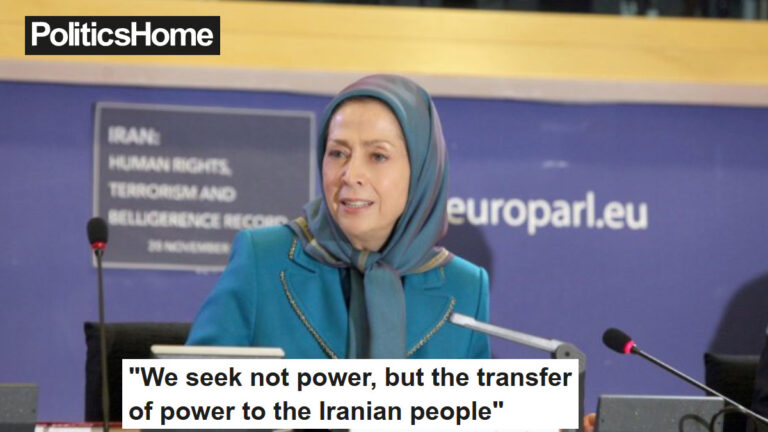 مريم رجوي في مقابلة مع موقع بوليتيكس هوم: إسقاط النظام الإيراني يتم بأيدي المقاومة نشر موقع بوليتيكس هوم الإخباري مقابلة حصرية وموسعة مع السيدة مريم رجوي،