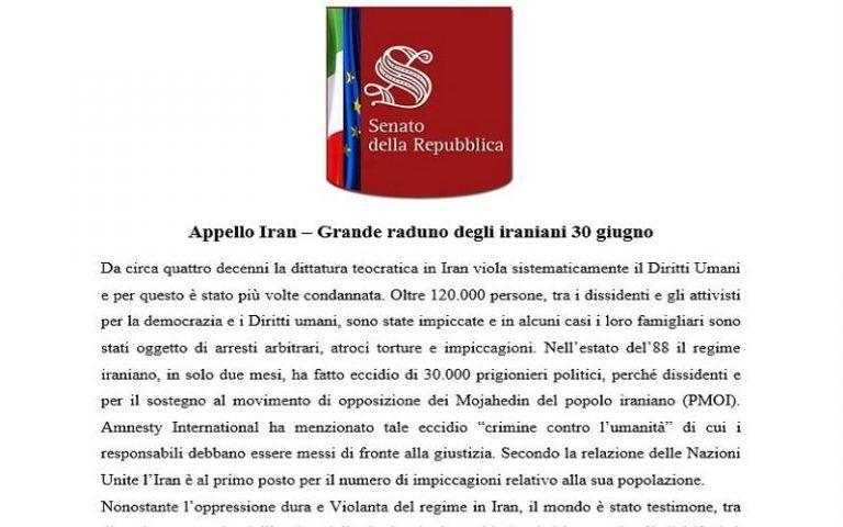 Majority of Italian senate support Iranian Grand Gathering, 30th June