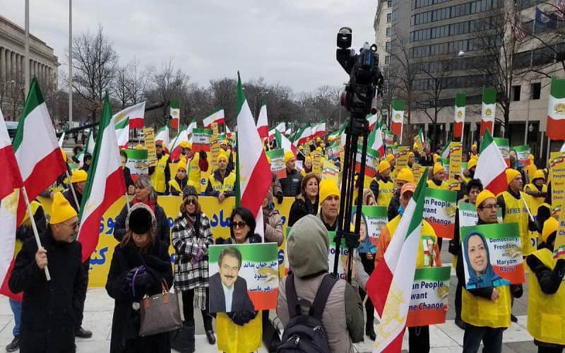Iran freedom march in Washington DC by Iranian-American communities