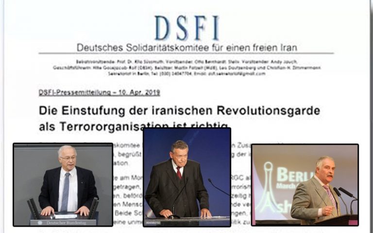 April 2019,the German Solidarity Committee for a Free Iran (DSFI) statement on supporting the designation of IRGC as a terrorist organization.
