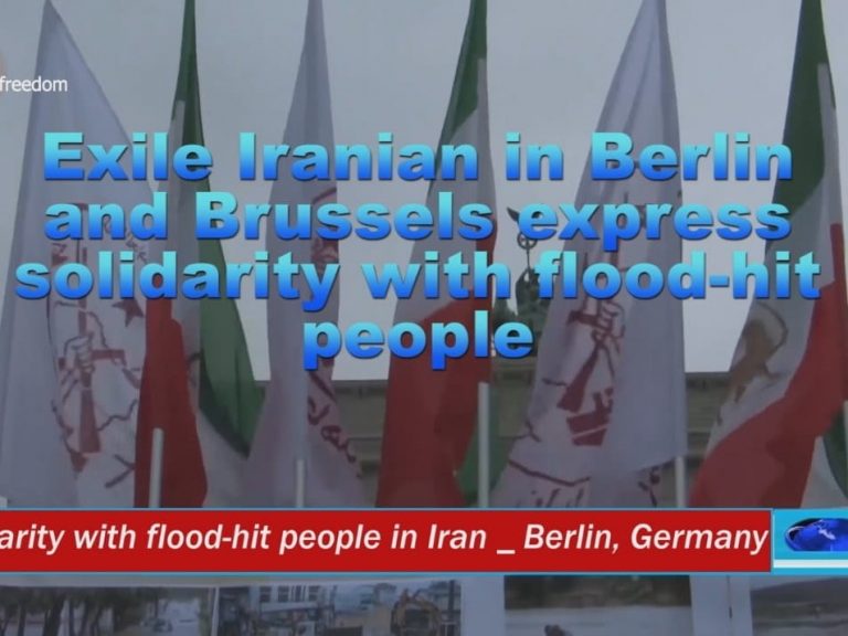 Exile Iranian in Berlin and Brussels express solidarity with flood-hit people-min