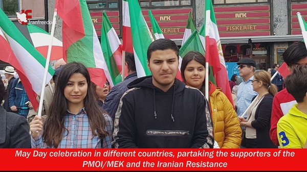 May Day celebration in different countries, partaking the supporters of the PMOI/MEK and the Iranian Resistance