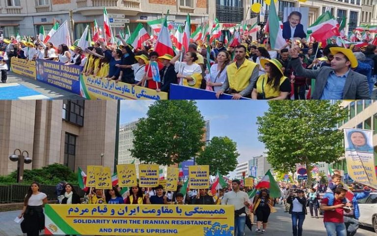 free Iran march in Brussels