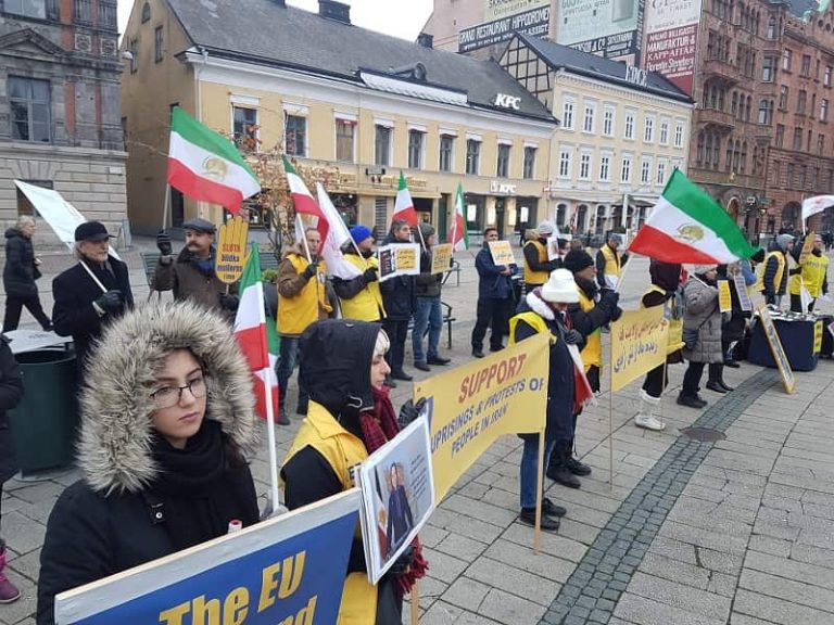 Iranians in Malmo-Sweden rally in support of protests in Iran