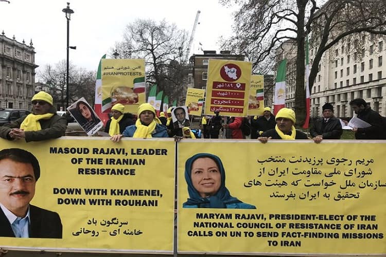 Anglo-Iranian Communities in UK rally opposite Number 10 Downing Street in support of the Iran uprising