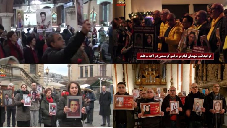 Supporters of The MEK commemorate martyrs of Iran protests on Christmas Eve