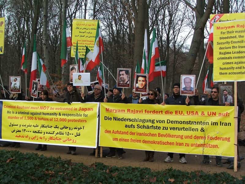 Iranians demonstration in front of Japanese Embassy in Berlin