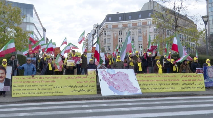 Iranians, MEK supporters in Brussels urge Europe to condemn killings of Iranian protestors