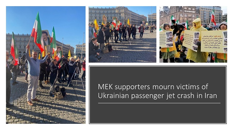 MEK supporters mourn victims of Ukrainian passenger jet crash in Iran