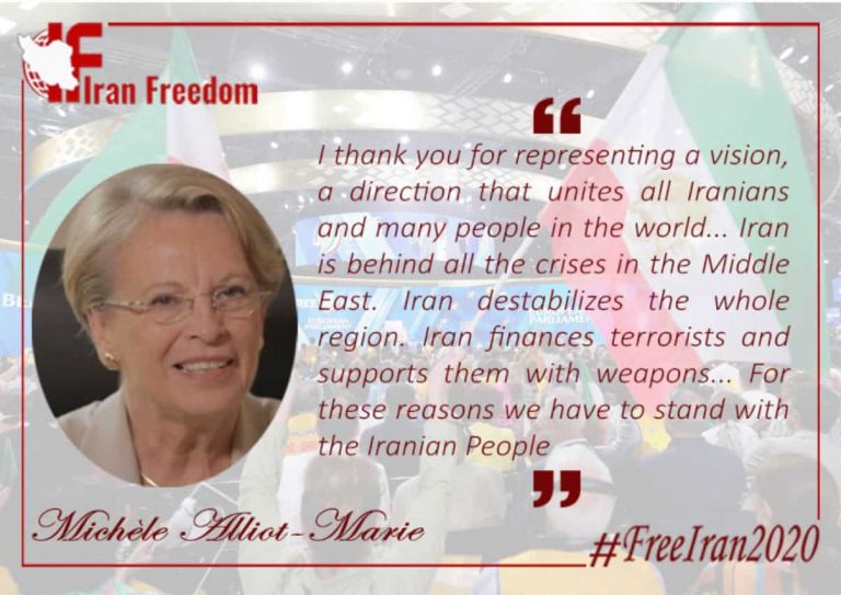 Michèle Alliot-Marie announced her support for the Iranian resistance and a free Iran and reckoned her reasons