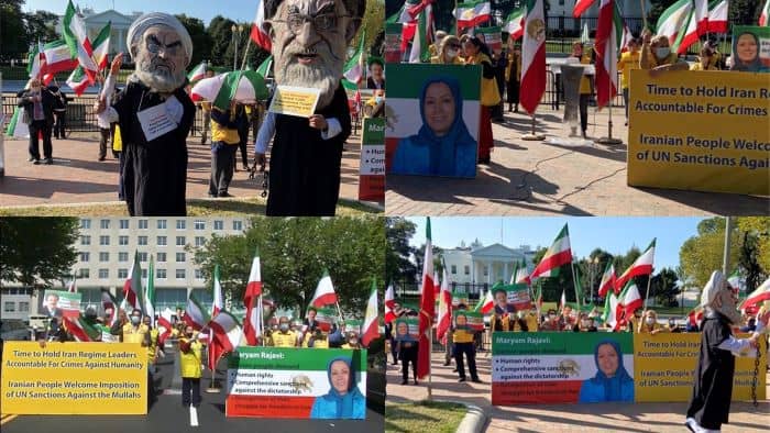 Supporters of the People's Mojahedin Organization of Iran (PMOI/MEK) and the National Council of Resistance of Iran (NCRI) demonstrated in front of the White House, the United Nations, and the State Department on September 22, simultaneous the UN General Assembly (UNGA).