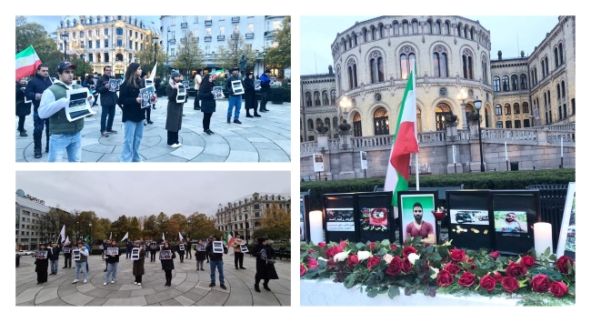 Iranians supporters of the Mojahedin -e- Khalq(MEK) and the National Council of Resistance of Iran(NCRI) in Norway gathered on October 23, 2020. They also stated that this regime should be responsible for its crimes and terrorist activities worldwide and constant human rights violations in Iran.