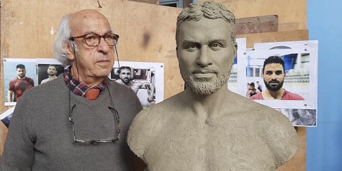 Reza Olia, the prominent sculptor and member of the National Council of Resistance of Iran (NCRI), made a statue of Iranian national hero Navid Afkari. "I offer the statue of the national hero Navid Afkari to the people of Iran," he said.