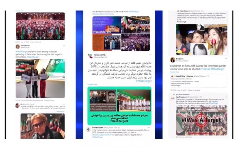 On Noveber 22, PMOI/MEK supporters launched a Twitter storm over the role of an Iranian diplomat terrorist in a terror attack in 2018.