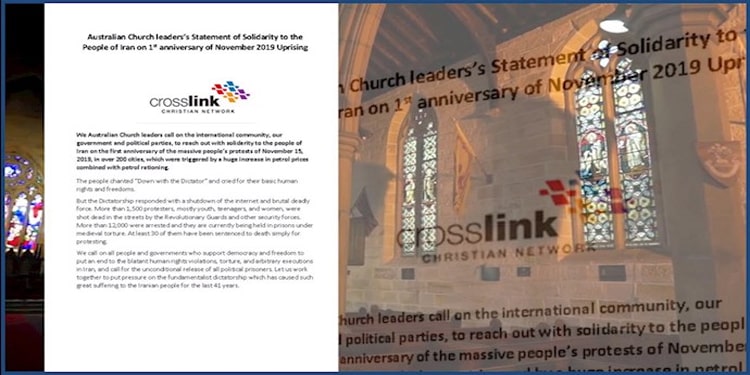 Australian church leaders’ statement of solidarity to the people of Iran on 1st anniversary of November 2019 uprising.