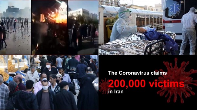 The coronavirus illness has been a test for all governments. The mullahs have shown that not only are they indifferent to the health of the people, but even worse, they see this deadly virus as a “blessing” and an “opportunity” to extend their rule, to the point that each day the death toll rises in Iran, surpassing the 200,000 thresholds.