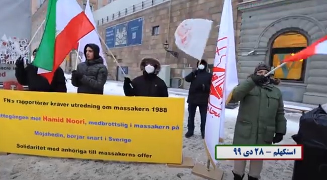 Supporters of the MEK Demonstrate in Sweden, Stockholm, in Front of the Parliament- January 17-2