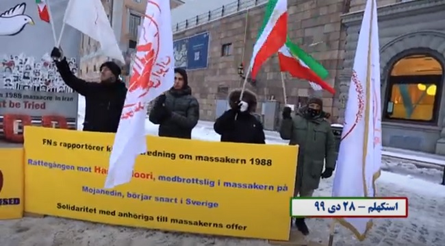 Supporters of the MEK Demonstrate in Sweden, Stockholm, in Front of the Parliament- January 17-4