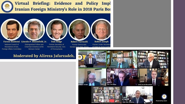 In a virtual briefing hosted by the National Council of Resistance of Iran—U.S. Representative Office, renowned American politicians discuss the evidence linking the role of the Iranian regime’s Foreign Ministry in the foiled Paris bombing plot.