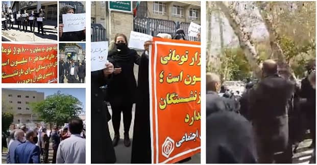 For the eighth week in a row, retirees of Iran’s Social Security Organization held protests across the country on Sunday, March 14, to demand that their pensions rise in line with inflation as the cost of food and other essentials continues to rise dramatically.