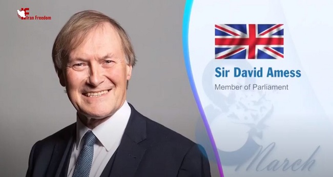 Sir David Amess, Member of Parliament from the UK, addressed an online panel supporting women's rights in Iran to mark International Women’s Day on March 8, 2021.