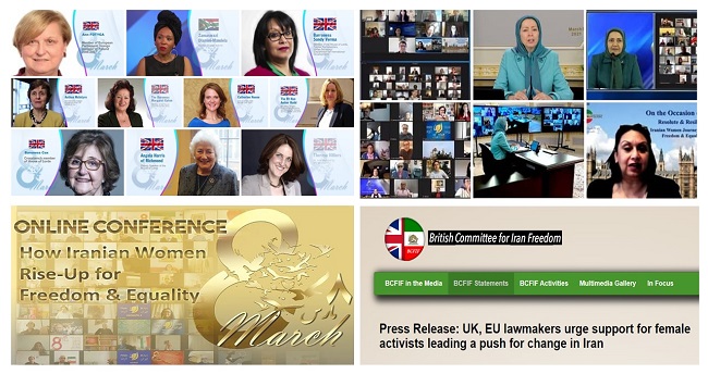 An international online conference held, on March 8, 2021, for honoring International Women’s Day(IWD 2021) co-hosted by the British Committee for Iran Freedom(BCFIF), the Women’s Committee of the National Council of Resistance of Iran (NCRI) and The International Committee for a Democratic Iran.