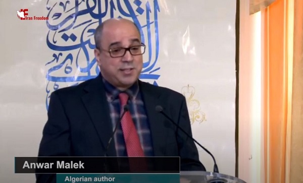 Anwar Malek, Algerian author, on April 14, 2021, addressed a panel of international dignitaries in an online conference, observing the holy month of Ramadan and declaring interfaith solidarity in the face of fundamentalism that has spread and promoted by the mullahs’ regime in Iran.