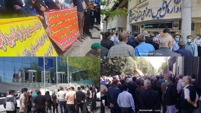 On Wednesday, April 14, 2021, in their fourth nationwide gathering in the Persian new year (beginning March 20) against the clerical regime, retirees and pensioners protested against the poor living conditions, low wages, and high prices in Tehran and 22 other cities protested and called for a boycott of the upcoming sham presidential election.