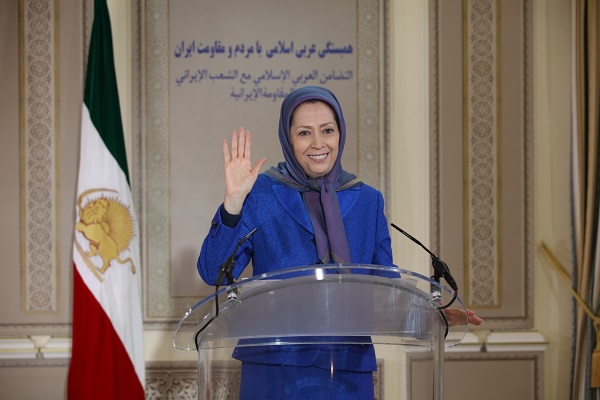 Maryam Rajavi: I particularly salute my sisters and brothers in Iraq, Syria, Yemen, Lebanon, Palestine, and Afghanistan who are victims of the mullahs’ religious fascism. And of course, I salute my sisters and brothers in Iran who adhere to various faiths and religions.