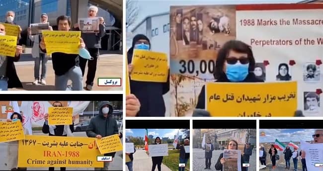 On Monday, April 26, 2021, supporters of the People's Mojahedin Organization of Iran (MEK/PMOI) and the National Council of Resistance of Iran(NCRI) held rallies in several European cities to protest the inhumane crimes committed by the Iranian regime to destroy the graves of the 1988 massacre's martyrs.